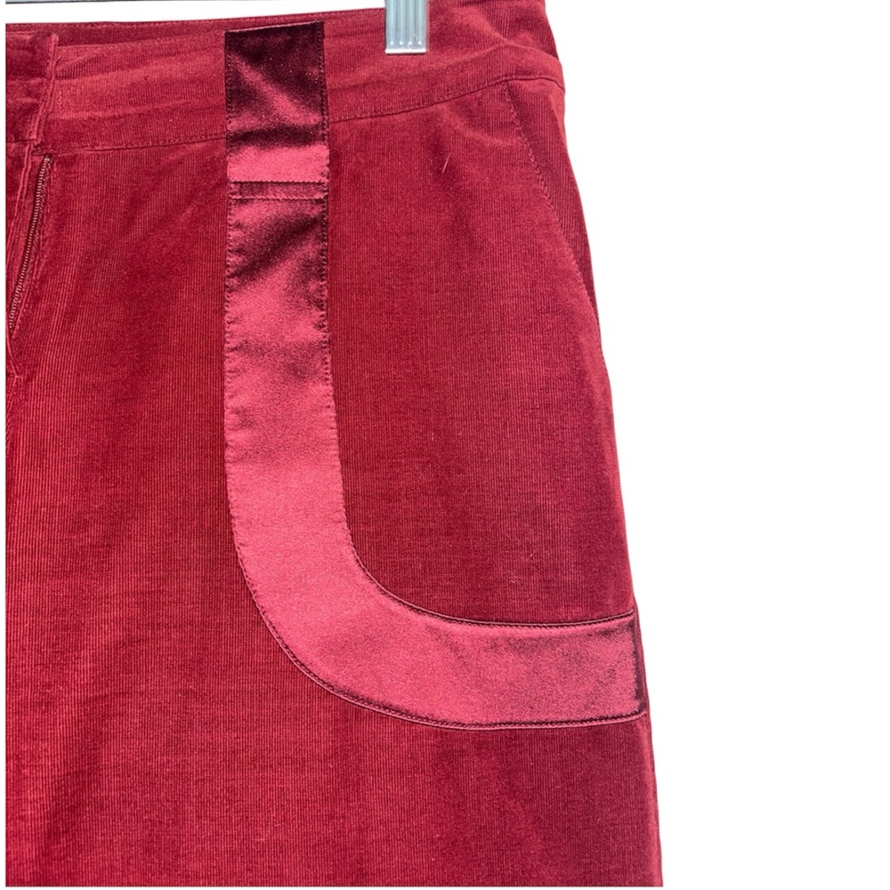 Bebe Red Velvet Pants with Satin Accents - Picture 5 of 8